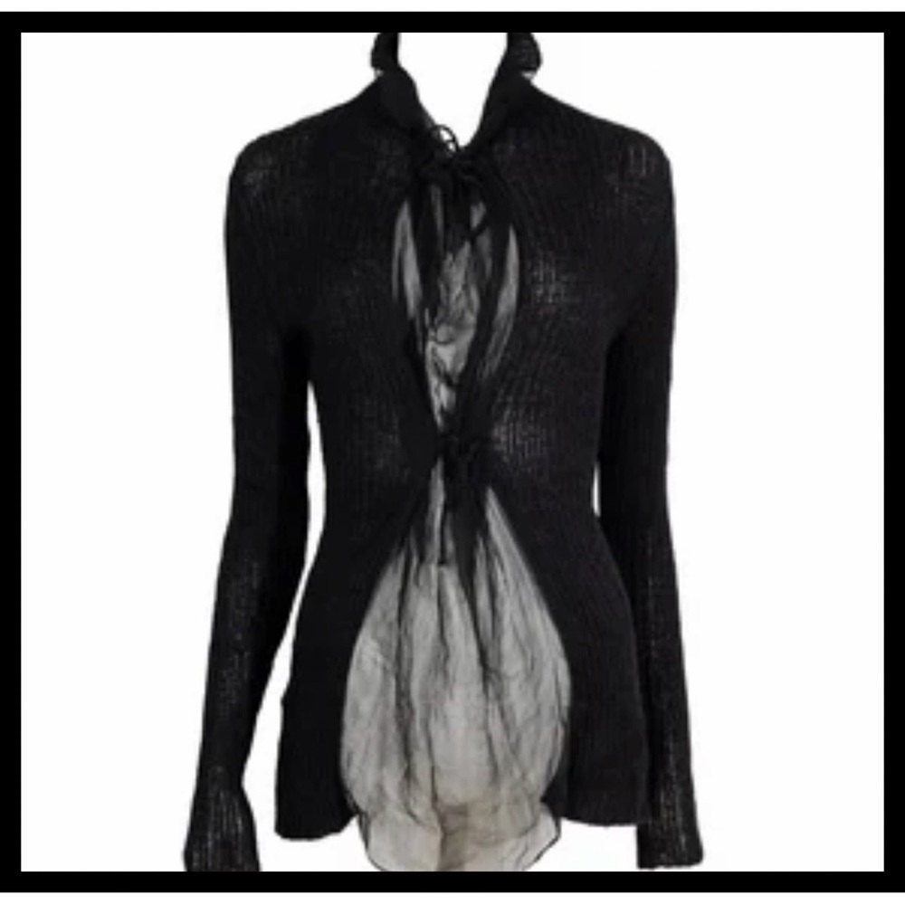 Vintage Jean Paul Gaultier Alpaca Knit & Sheer Mesh Sweater - Picture 4 of 6